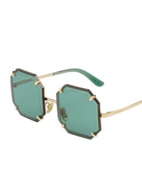 Dolce & Gabbana Women’s Green Octagonal Gold Frame Sunglasses DG2216